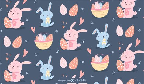 Cute Easter Rabbit Pattern Design Vector Download