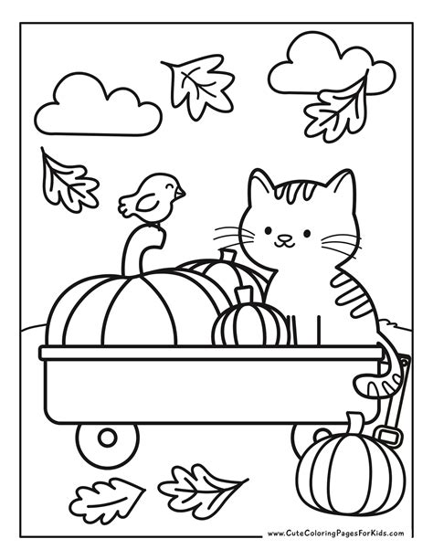 Cute Fall Coloring Page