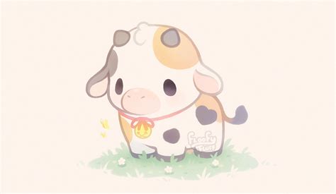 Cute Fluffy Cow Drawing