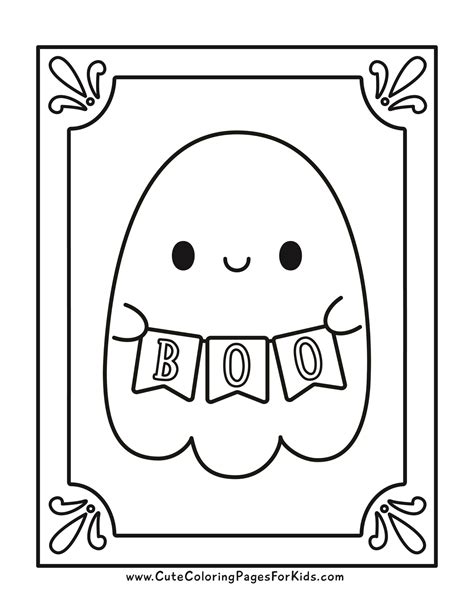 Cute Ghost Coloring Page