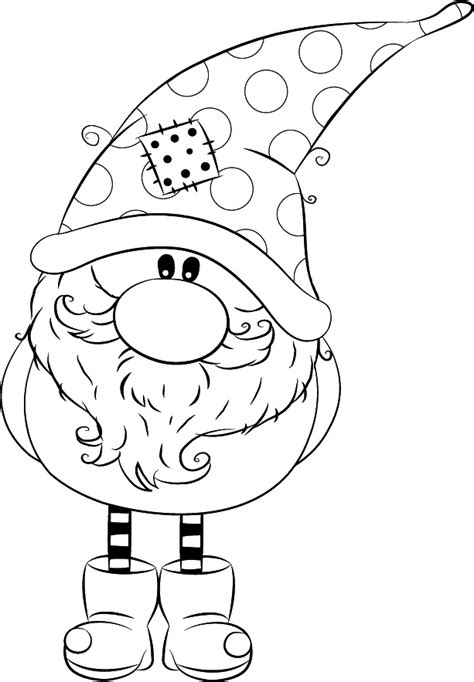 Cute Gnome Coloring Pages