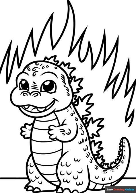 Cute Godzilla Coloring Pages