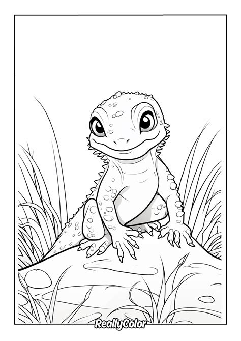 Cute Lizard Coloring Pages
