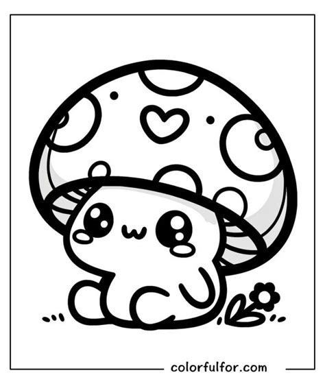 Cute Mushroom Coloring Sheets