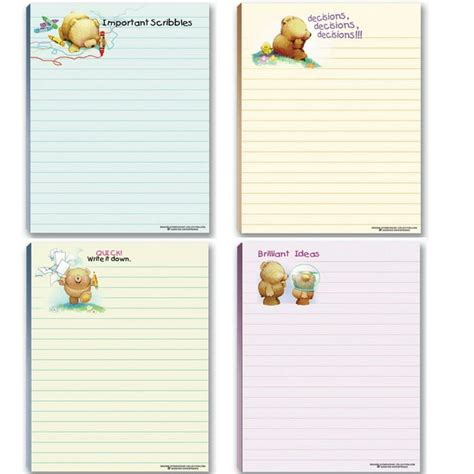 Cute Notepads 4 Assorted Note Pads Sweet with a Touch of Humor