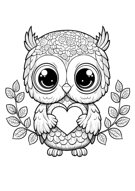 Cute Owls Coloring Pages
