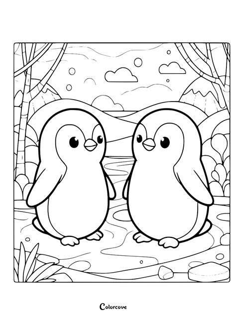 Cute Penguin Coloring Shee
