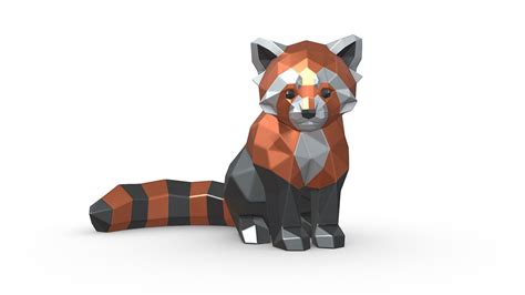 Cute Red Panda 3D model 3D printable CGTrader