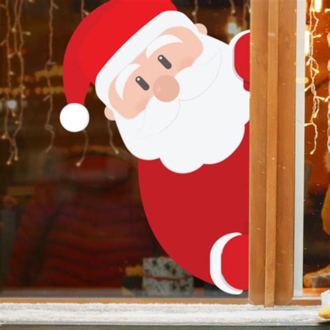 Cute Santa Christmas Peeping Removable Window …