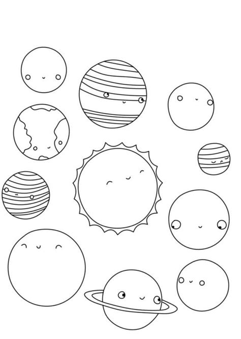 Cute Solar System Coloring Pages