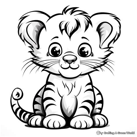 Cute Tiger Coloring Page