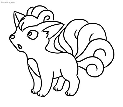 Cute Vulpix Coloring Page Get Coloring Pages