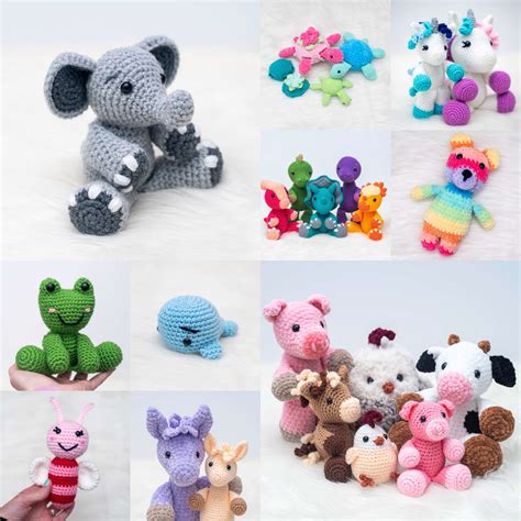 Cute crochet animals free patterns.  This bundle includes 15 charming animal-insp...