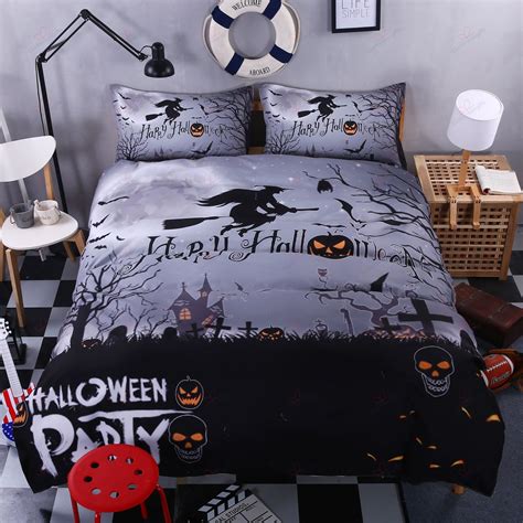 Cute white ghost pattern black halloween bedding & pillowcase, gothic duvet cover, dorm bedding, goth decor toddler bedding, halloween gift (39) Sale Price $21.75 $ 21.75 . 
