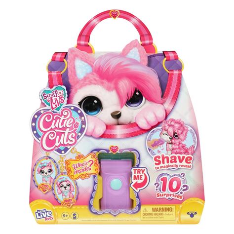 Cutie cuts. Little Live Pets Scruff-a-Luvs Cutie Cuts Lil' Snippers Plush Rescue Pet, Ages 5 . 1 5 out of 5 Stars. 1 reviews. Available for 3+ day shipping 3+ day shipping. Interactive Plush Pet Dog,Electronic Plush Toy Dog with Remote Control Leash,Walking,Barking & Wagging Tail,Includes Puppy Accessories for 3+ Age Girls. 