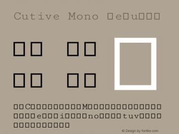 Cutive Mono RegularVersion 1.002; ttfautohint (-字体下载-识字体 …