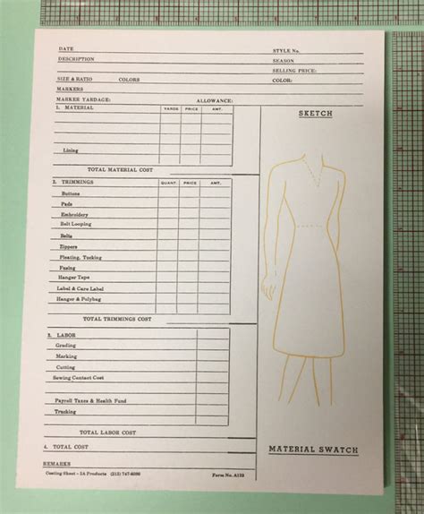 Cutting Sheets 3A Thread & Supply Co