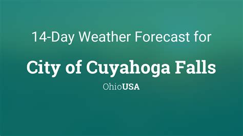 Cuyahoga Falls, Ohio - Current temperature and weather conditions. Detailed hourly weather forecast for today - including weather conditions, temperature, pressure, humidity, precipitation, dewpoint, wind, visibility, and UV index data. 2374196. 