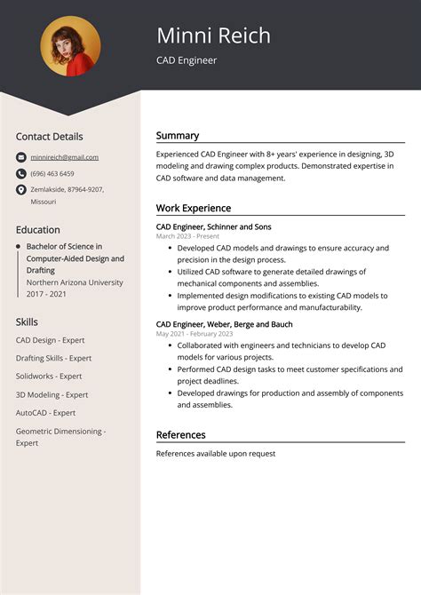 Cv Template Engineering Technician Engineering CAD Technician CV