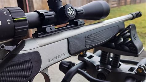 CVA Scout V2 Single Shot Takedown Compact .300 AAC - Stainless/Silver, 16.5" Barrel, 1 Round, Synthetic, Black Synthetic Stock. 