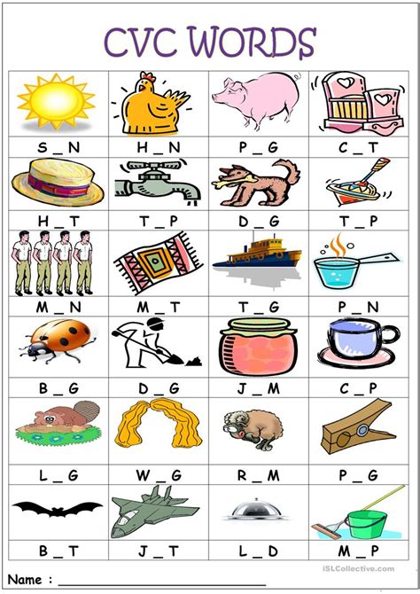 Cvc Free Printable Worksheets