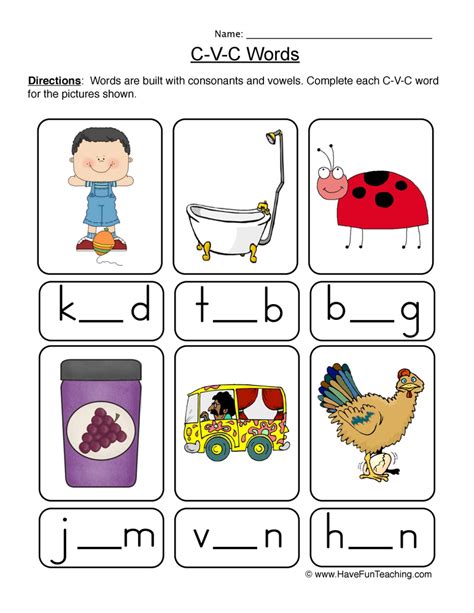 Cvc Worksheets Have Fun Teaching