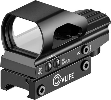 Feb 10, 2022 · 【Dual Illuminated Red & Green】Red dot sight with 4 reticle shapes and 5 brightness settings, provide various choices in different occasions, like sunny, cloudy day. 【Reflex Sight with Laser】Built with the red sight laser(Power of the sight laser: less than 5mW; Class of the laser: Class IIIA) and dual illuminated reflex sight with four ... 