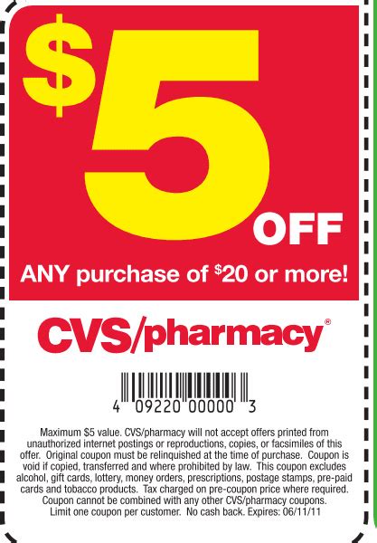 Cvs $5 off $20 coupon. See the latest CVS coupons, promo codes, and shopping tips (like how to save more with CVS ExtraBucks). The Krazy Coupon Lady helps you never miss a deal. TOP STORES. ... CVS Photo: Get 5 Free 4x6 Prints and 50% Off Orders of $25+ 5 days ago. Here's the deal. Get all the new deals and savings hacks straight to your inbox. Email address. 