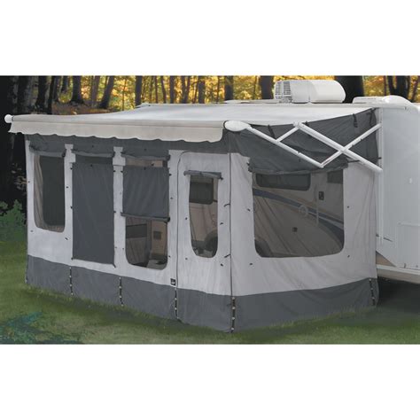 Take a look at how Subterran mounted up his awning to his camper. See post #22 of his build thread. He used aluminum angle cut to size mounted to the camper, onto that he bolted a 2 1/2" door hinge, the other side of the hinge bolts to the awning rail. To top it all off he figured out that a hitch pin is the same size as the hinge knock-out pin.. 