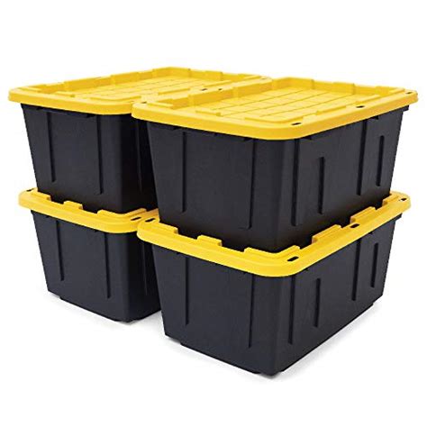 Cx storage bins. This reinforced stack-able 5 Gal. heavy-duty tough tote will handle any rigorous or extreme storage job. Comes with reinforced snap fit tough tote lid to secure and protect your valuables. Perfect for the meticulous organizer who demands the very best in heavy-duty storage and protection. Lockable to keep away unwanted intruders. 