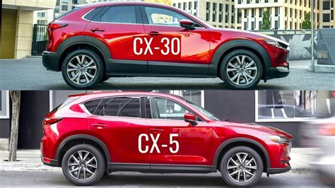 Cx-30 vs cx-5. The smaller CX-30 has a coupe-like shape that seems a little sportier, while the CX-5 is a good-looking SUV. The CX-30 has black cladding at the base of its doors … 