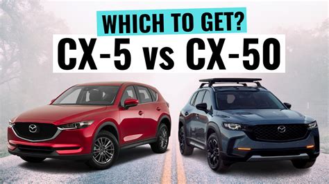 Cx-5 vs cx-50. Tested: 2022 Mazda CX-5 Stays the Course. 2023 Mazda CX-50 Is More Expensive Than the CX-5. Compared with its stablemate, the CX-50 does offer a bit of real capability to go with the imagined ... 