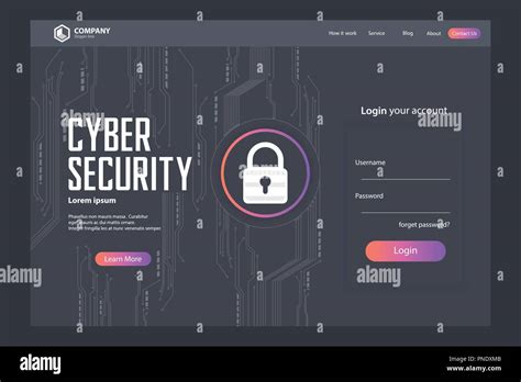 Cyber Security Landing Page Vector Template Design stock vector