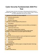 Cyber security fundamentals 2020 exam answers.  Understanding these fundamental con...
