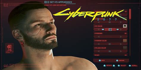 Cyberpunk 2077 male customization.  With update 2.  Head Head (helmets, caps)...