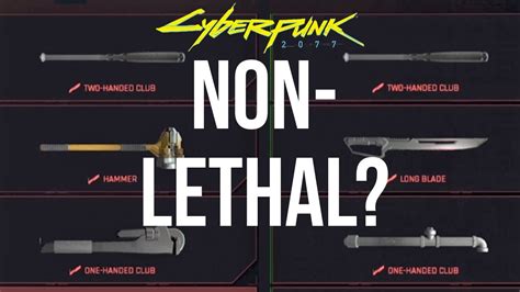 Cyberpunk 2077 non lethal weapon mod. XC-10 Alecto Weapon Mod Type: Muzzle ; XC-10 Alecto Special Effects: 2.5x damage multiplier when attacking from stealth.Acts as a Silencer, too, but reduces damage in combat by 15%. 
