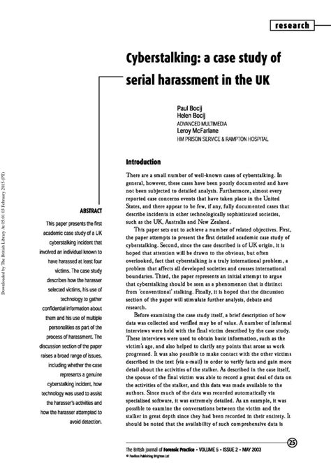 Cyberstalking: A case study of serial harassment in the UK