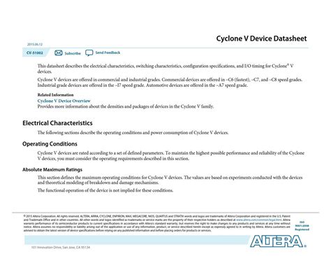 Cyclone Altera Device Datasheet V