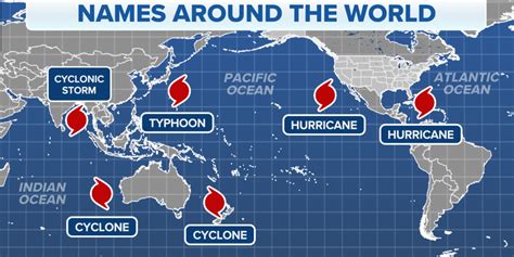 Cyclones are called by different names in different …