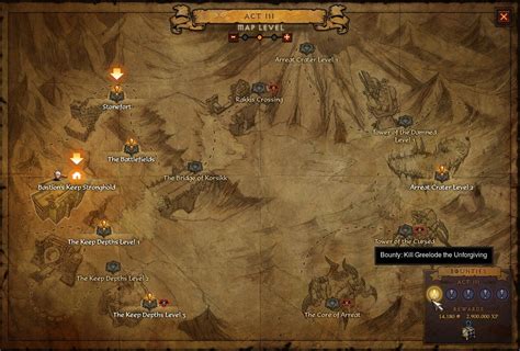 Well, Diablo 3 has a mode just for you. Adventure Mode is set up around the Bounties and Exploration system. If you've played World of Warcraft, it might well remind you of how World Quests look on the map. You go to one of the five zones that feature in Diablo 3 's five acts — New Tristram, Caldeum, Arreat Crater, the Heavens, and .... 