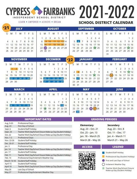 Cyfair Calendar 2022