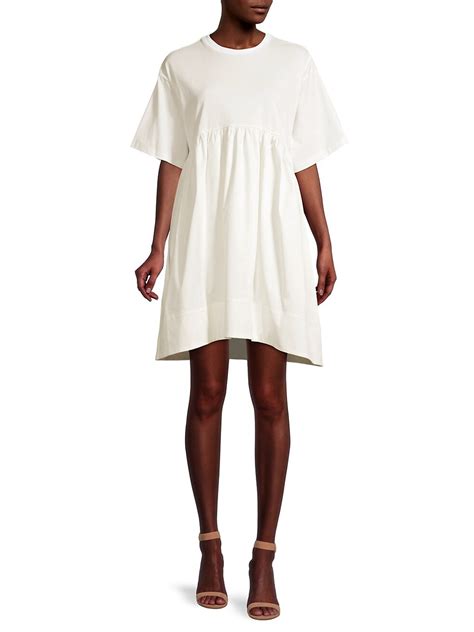 Cynthia Rowley Bree Jersey & Sateen T-Shirt Dress