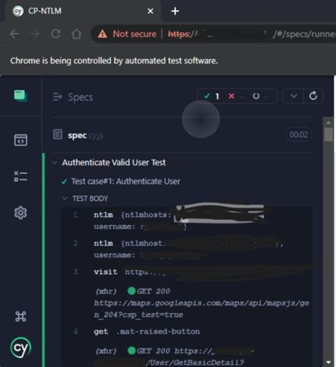 Cypress kerberos authentication.  Start using cypress-ntlm-auth in you...