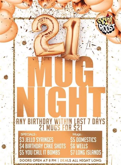 Cys Roost - It’s MUG NIGHT at Cys Roost! If your birthday