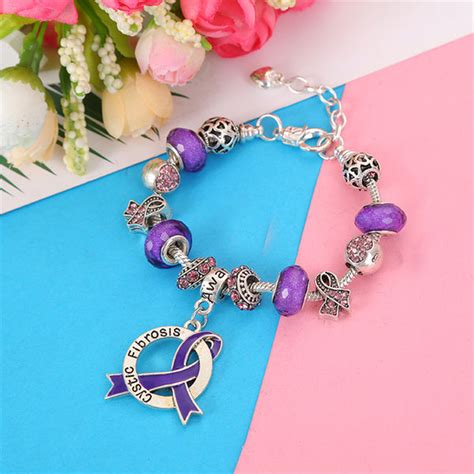 Cystic Fibrosis Awareness Luxury Charm Bracelet