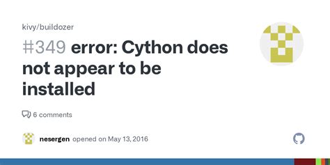 Cython not found..Please install it error in buildozer