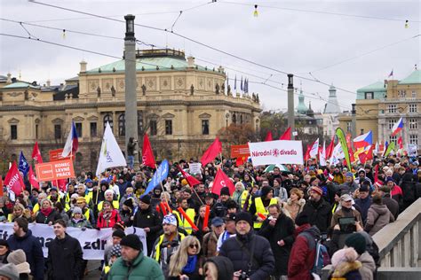 Czech labor unions stage a day of action in protest at spending cuts and taxes