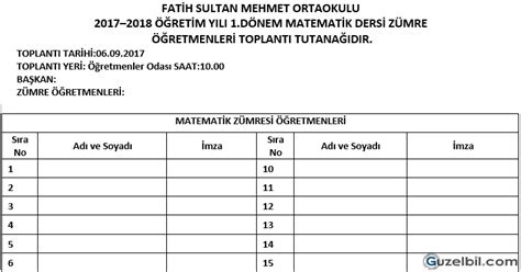 Dönem Zümre Toplantı Tutanağı; 6.