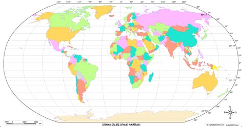 Dünya haritasının boyanmış hali