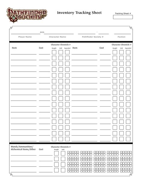 D D Inventory Sheet Fillable Form Printable Forms Free Online